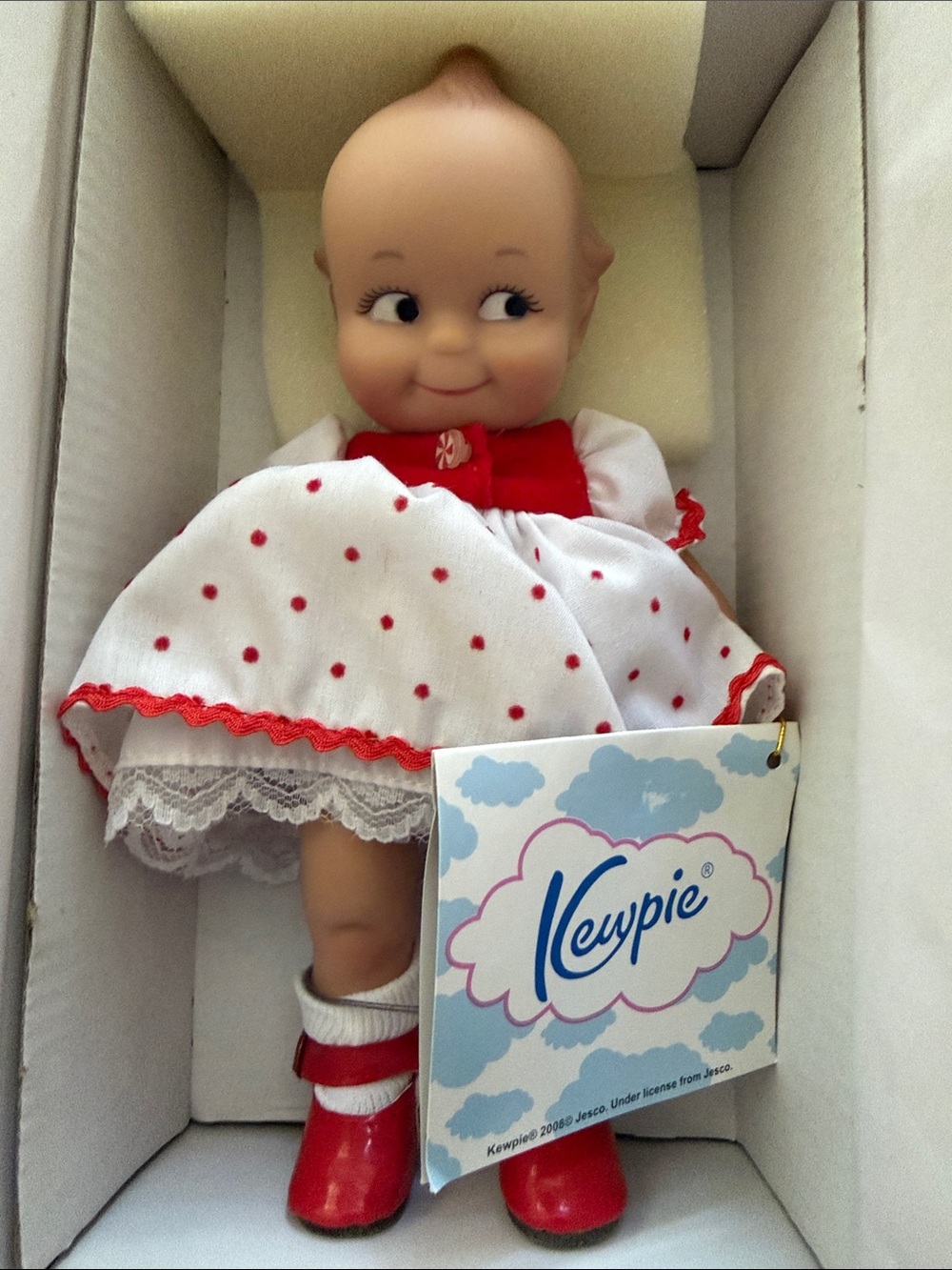 BRAND NEW 8" Kewpie "Peppermint Swirl" Ceramic Doll